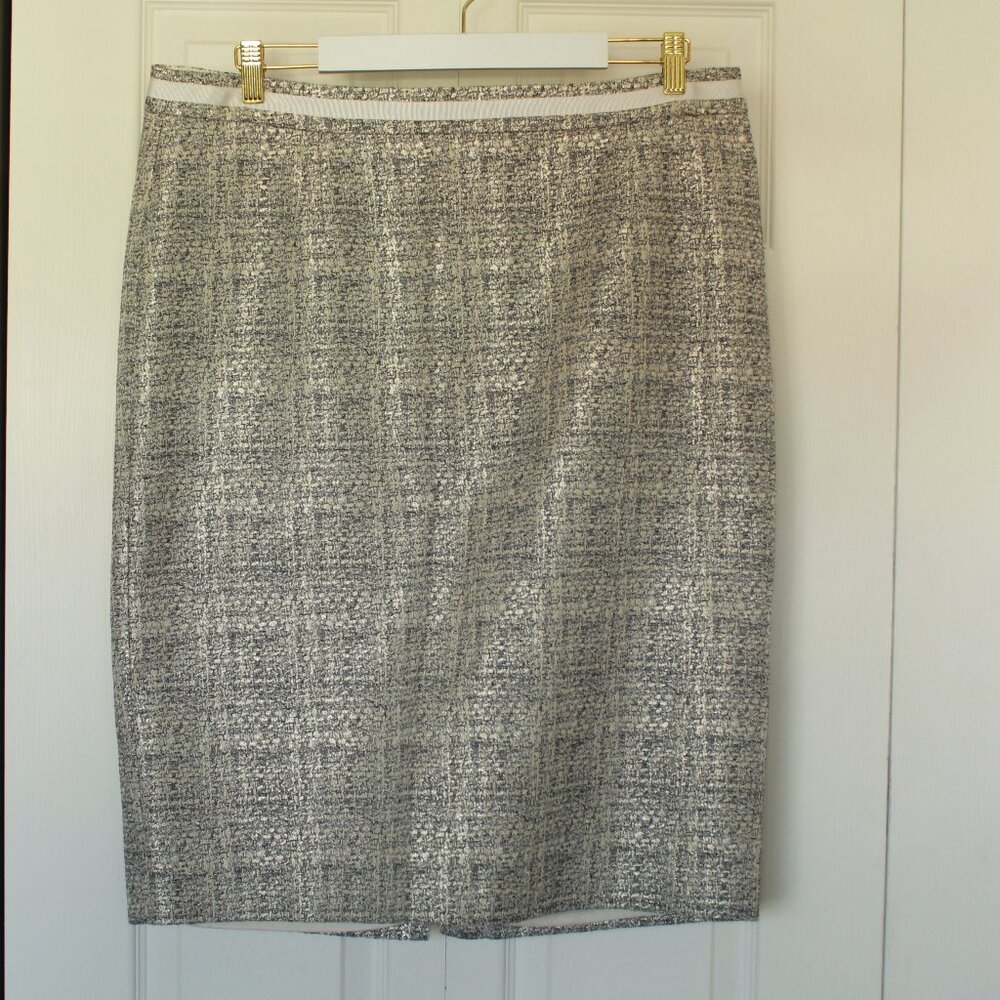 Boden metallic silver gray pencil skirt size 14L